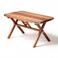 Table pliante en bois avec relief naturel dimensions 80 x 60 x 75cm
