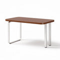 Table rectangulaire en bois avec pieds en métal 120 x 60 x 75cm brun et argenté