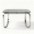 Table basse en verre noir et acier inoxydable 120 x 80 x 75cm