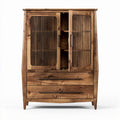 Meuble de rangement en bois avec portes en grille et tiroirs 90 x 45 x 150cm
