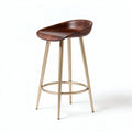 Tabouret de bar en bois d'acacia et métal doré 35 x 35 x 75cm